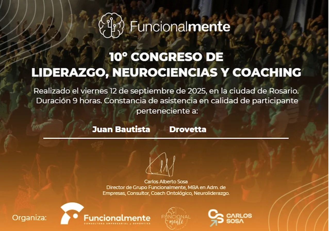 Constancia del Congreso de Liderazgo Neurociencias y Coaching
